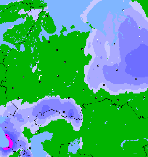 осадки (24 часа) Россия