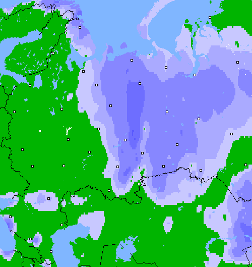 осадки (24 часа) Россия