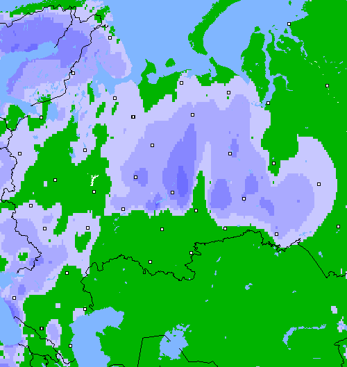 осадки (24 часа) Россия