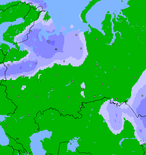 осадки (24 часа) Россия